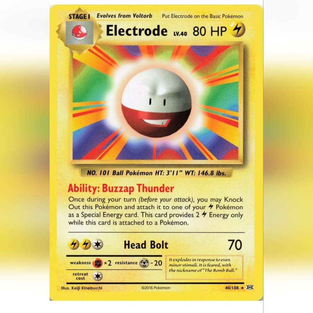 Electrode Pokemon Card 🔥 80 HP 🟡 40/108